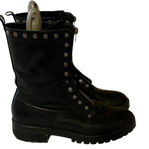 Coach Black Leather Imperfection Boots Sz 8 1/2